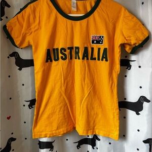 Vibrant Yellow Australia Ringer Tee Short Sleeve